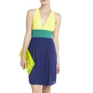 BCBG colorblock halter dress